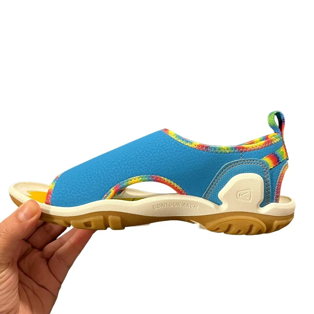 KEEN Youth Girls Sport Outdoor‎ Sandals Size 4 Blue- Tie Dye Adjustable Washable